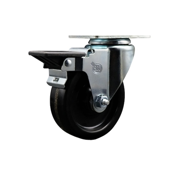 4'' Phenolic Wheel Swivel Top Plate Caster Posi Brake